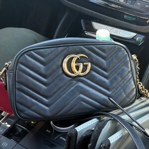 Black Quilted Leather Crossbody Bag